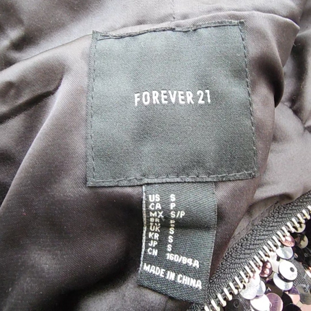 Forever 21 Black and Pink Sequin Bomber Jacket - Picture 5 of 10